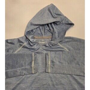 Fish Hippie Co Heather Streak Performance Hoodie UPF 30 Quick Dry Blue Small